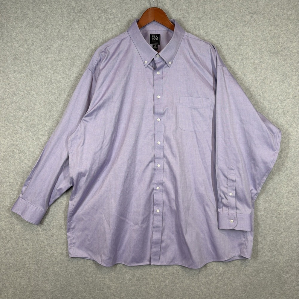 Jos A Bank Shirt Mens 20/35 Purple Button Down Traditional Fit Long Sleeve